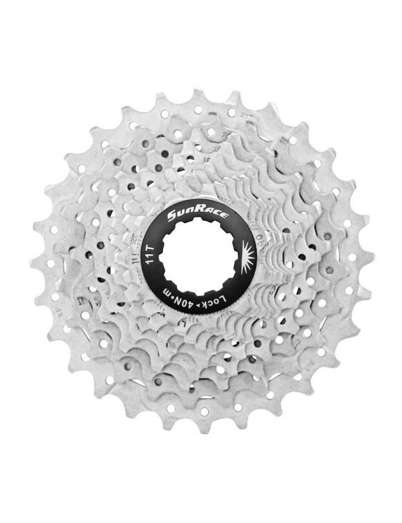 CASSETTE 10V. SUNRACE RS0 11-28 ROUTE POUR SHIMANO (NIVEAU 105) METALLIC SILVER (LIVRE EN BOITE) (11-12-13-14-15-17-19-21-24-28)