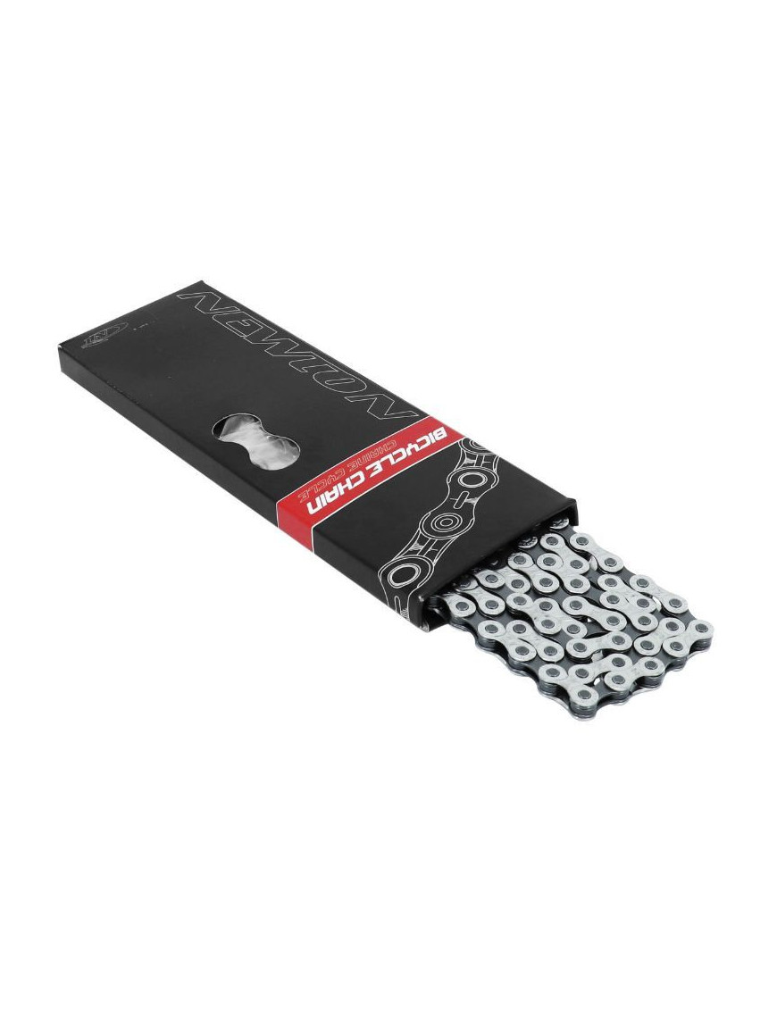 CHAINE VELO VAE  7-8V. NEWTON KMC X8 ARGENT 116 MAILLONS (COMPATIBLE SHIMANO ET SRAM)