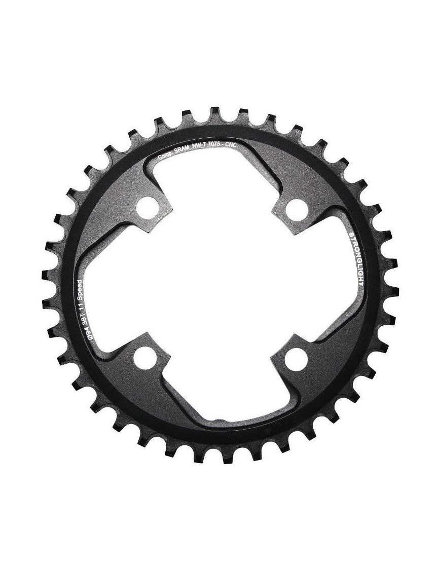 PLATEAU VTT 4BRA D.94 POUR SRAM X01 STRONGLIGHT 38DTS MONO NOIR ALU 7075 11V. - EPAISSEUR 5mm