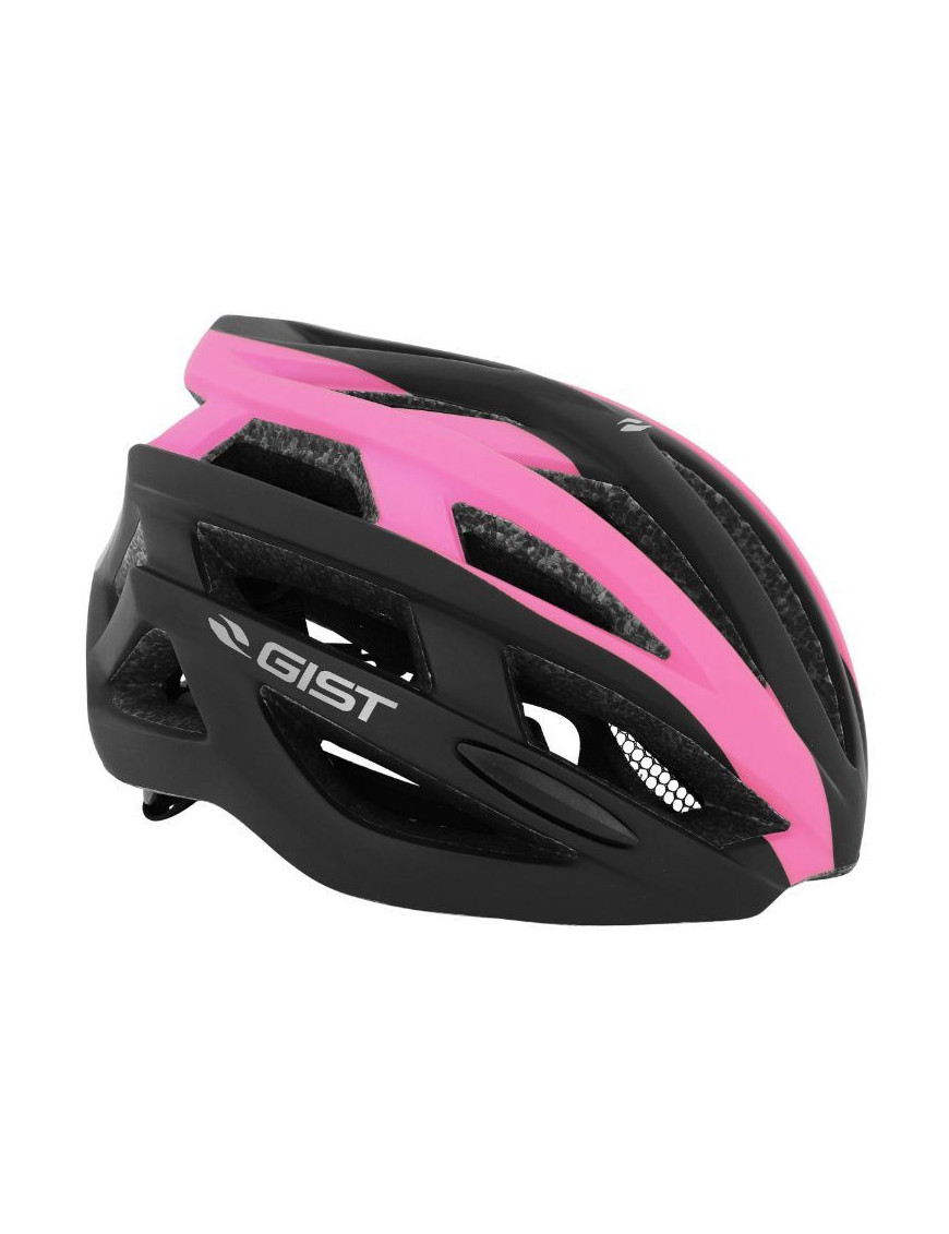 CASQUE VELO ADULTE GIST E-BIKE PLANET NOIR-ROSE MAT IN-MOLD TAILLE 52-58 REGLAGE MOLETTE 212GRS