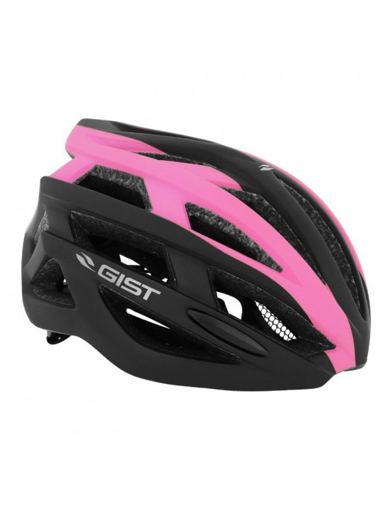 CASQUE VELO ADULTE GIST E-BIKE PLANET NOIR-ROSE MAT IN-MOLD TAILLE 52-58 REGLAGE MOLETTE 212GRS