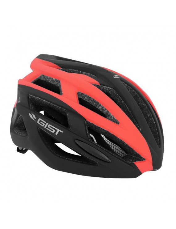 CASQUE VELO ADULTE GIST E-BIKE PLANET NOIR-ROUGE MAT IN-MOLD TAILLE 58-62 REGLAGE MOLETTE 212GRS