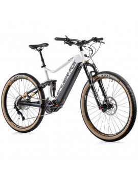 VELO ELECTRIQUE-VAE VTT 27,5 LEADER FOX ACRON 2023 TOUT SUSPENDU HOMME BLANC 10V MOTEUR CENTRAL BAFANG M510 36V 95Nm BATTERIE 2