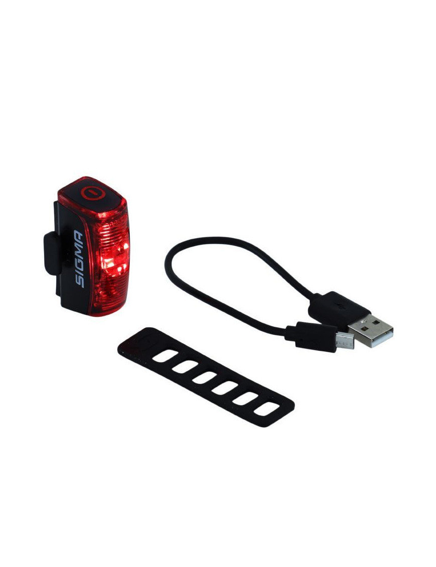 ECLAIRAGE VELO USB ARRIERE SUR TIGE SELLE SIGMA INFINITYFLASH NOIR (AUTONOMIE 16H) HOMOLOGUE