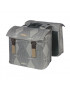 SACOCHE ARRIERE VELO DOUBLE BASIL ELEGANCE 49L TAUPE FIXATION VELCROS SUR PORTE BAGAGE (49x48x10,5 cm) COMPATIBLE MIK