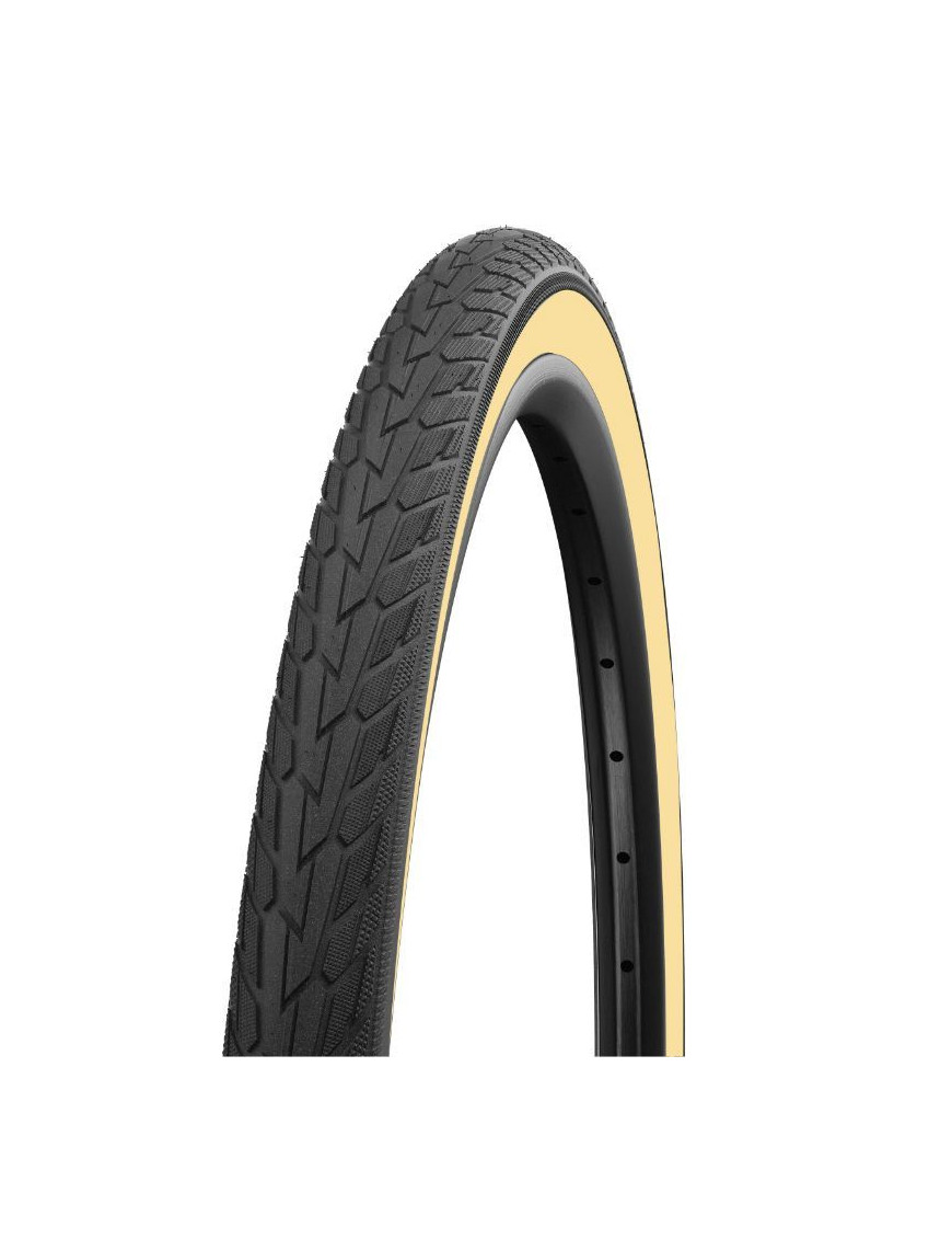 PNEU CITY 27 X 1 1-4 SCHWALBE HS484 ROAD CRUISER NOIR-BEIGE TR (32-630)