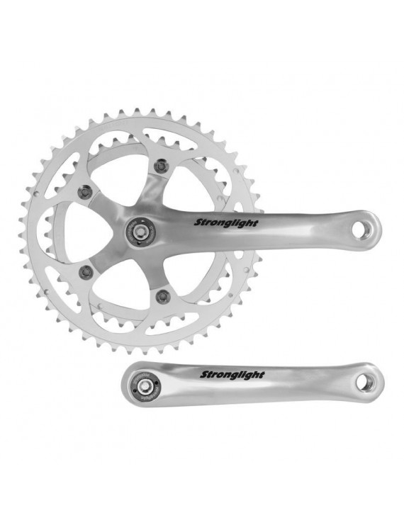 PEDALIER ROUTE STRONGLIGHT 9-10V. IMPACT ARGENT 170mm 48-38 COMPATIBLE 8V. (AXE CARRE 107mm)