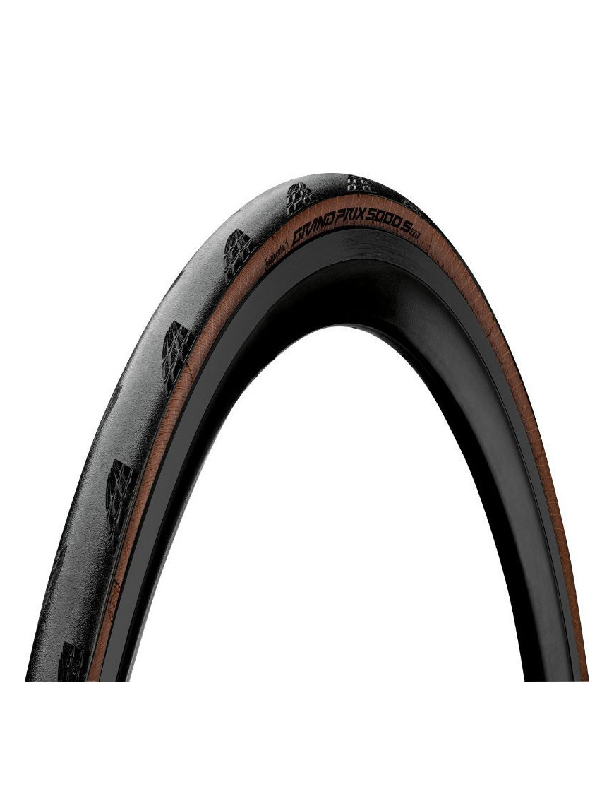 PNEU ROUTE 700 X 25 CONTINENTAL GRAND PRIX 5000S TUBELESS NOIR FLANC MARRON TS (25-622)