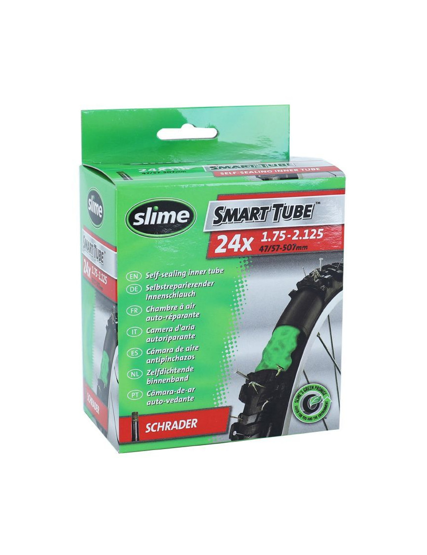 CHAMBRE A AIR VELO 24 x 1.75-2.10 SLIME VALVE SCHRADER AVEC LIQUIDE ANTI-CREVAISON