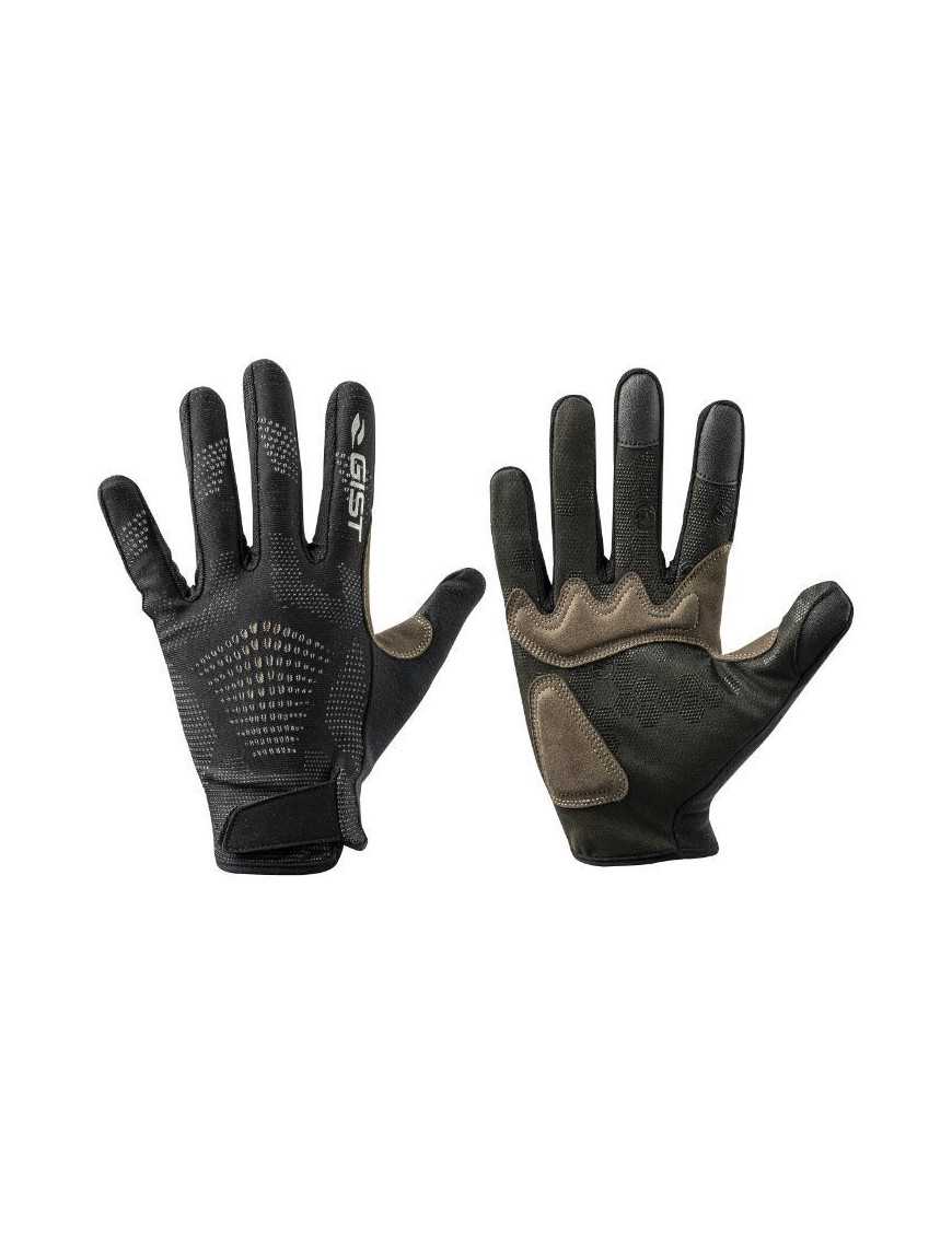GANTS VELO VTT LONG GIST HERO GRAVEL NOIR L (PAIRE SUR CARTE)  TOUCHE ECRAN -5507
