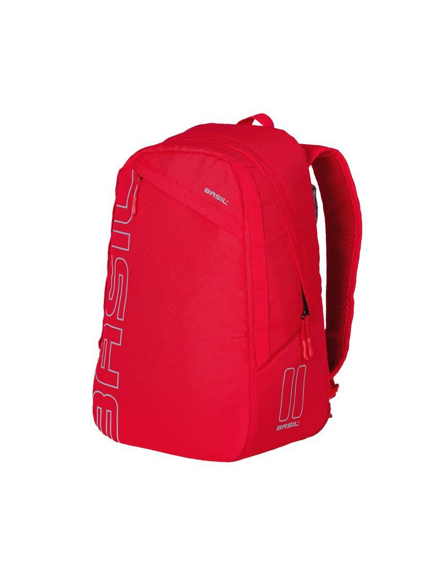SACOCHE ARRIERE VELO LATERALE SAC A DOS BASIL FLEX BACKPACK ROUGE 17L FIXATION HOOK SUR PORTE BAGAGE