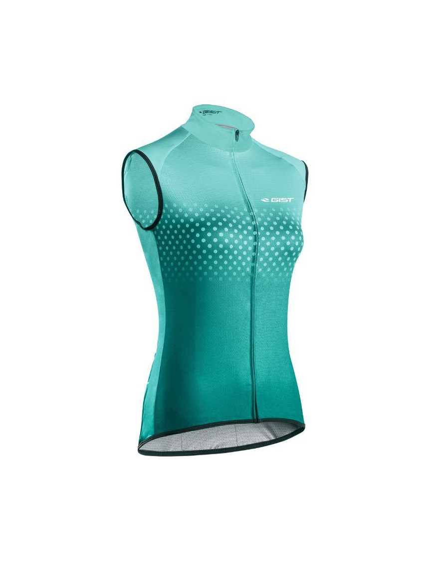 MAILLOT GIST FEMME SANS MANCHE POIS ZIP TOTAL VERT   M    -5375