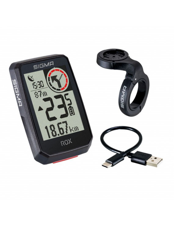 COMPTEUR SIGMA ROX2.0 GPS NOIR  AVEC SUPPORT CINTRE DECALE