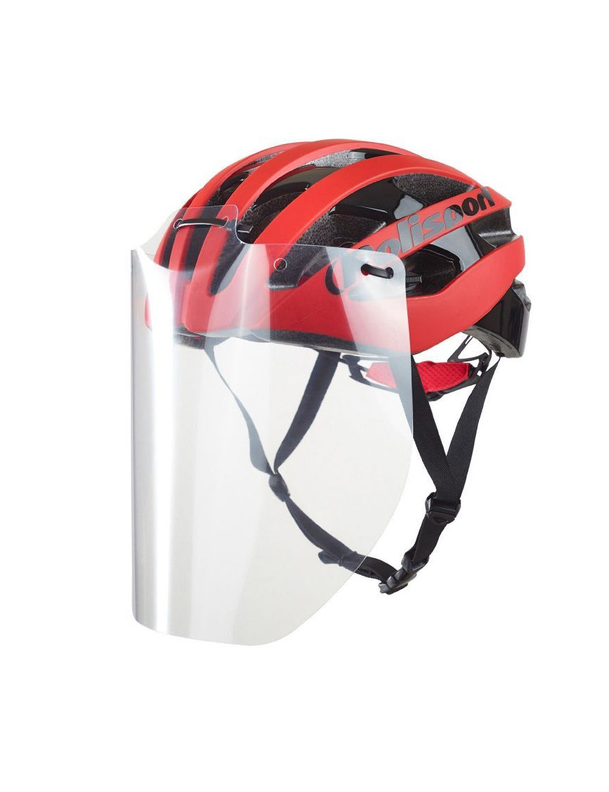 ECRAN CASQUE VELO POLISPORT UNIVERSELLE PVC TRANSPARENTE (LIVREE AVEC 4 COLLIERS) (HOMOLOGUE UE 2016-425)