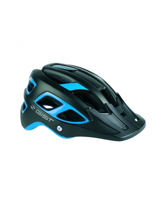 CASQUE VELO ADULTE GIST VTT BULLET NOIR-BLEU IN-MOLD TAILLE 54-59 AVEC VISIERE ET FIT-SYSTEM (VENDU EN BOITE)