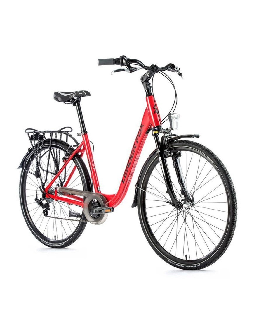 VELO MUSCULAIRE CITY BIKE 28 LEADER FOX REGION 2021 MIXTE ROUGE DUCATI 7V CADRE ALU 19 POUCES (TAILLE ADULTE 175 à 183 cm)