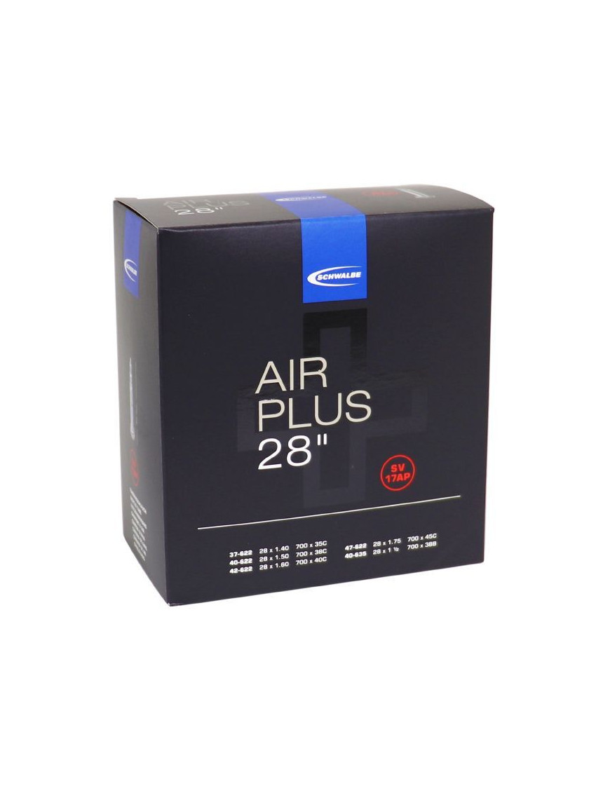 CHAMBRE A AIR VELO 700 x 35-45 SCHWALBE AIR PLUS RENFORCE VALVE ALU PRESTA (SV17AP)