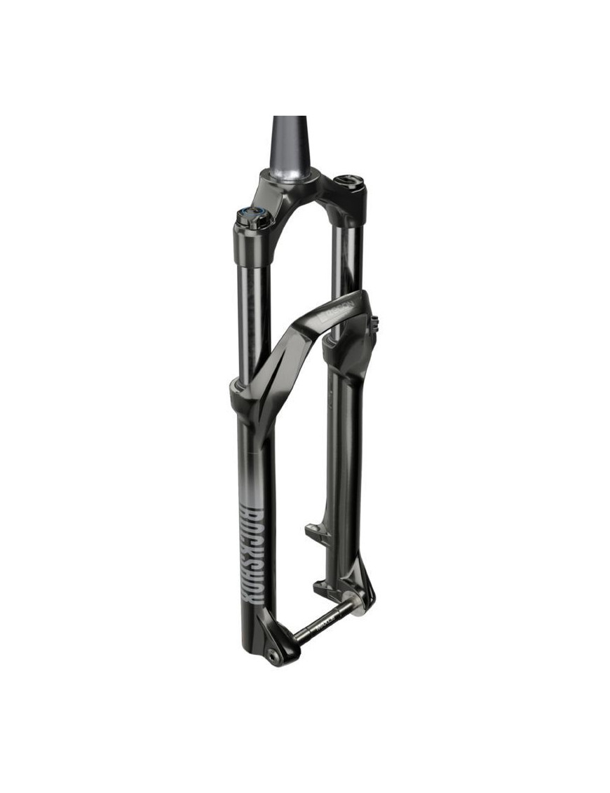 "FOURCHE VTT 27.5 "" ROCKSHOX RECON SILVER TK SOLO AIR NOIR POUR FREIN A DISQUE (CONE 39.8mm en bas) PIVOT CONIQUE LISSE 1""1-8