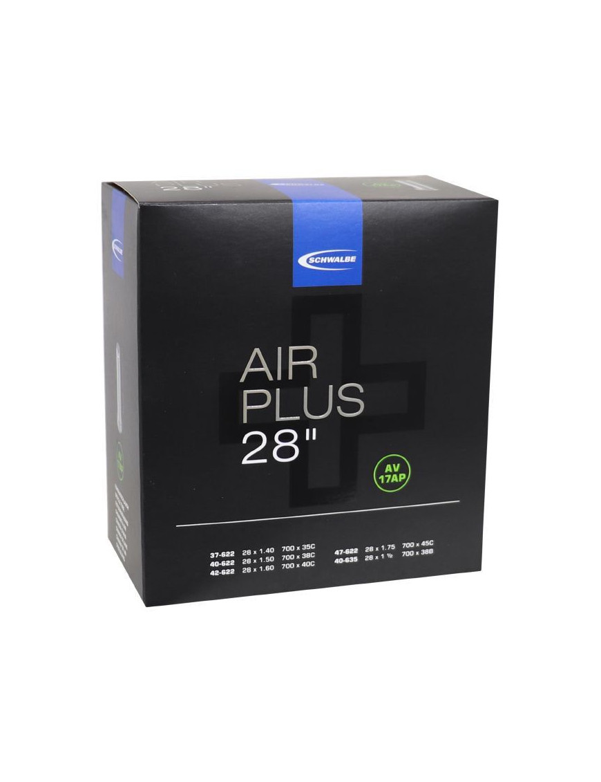 CHAMBRE A AIR VELO 700 x 35-45 SCHWALBE AIR PLUS RENFORCE VALVE ALU STANDARD (AV17AP)