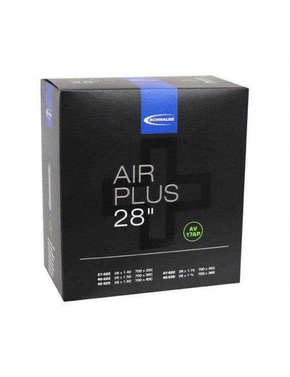 CHAMBRE A AIR VELO 700 x 35-45 SCHWALBE AIR PLUS RENFORCE VALVE ALU STANDARD (AV17AP)