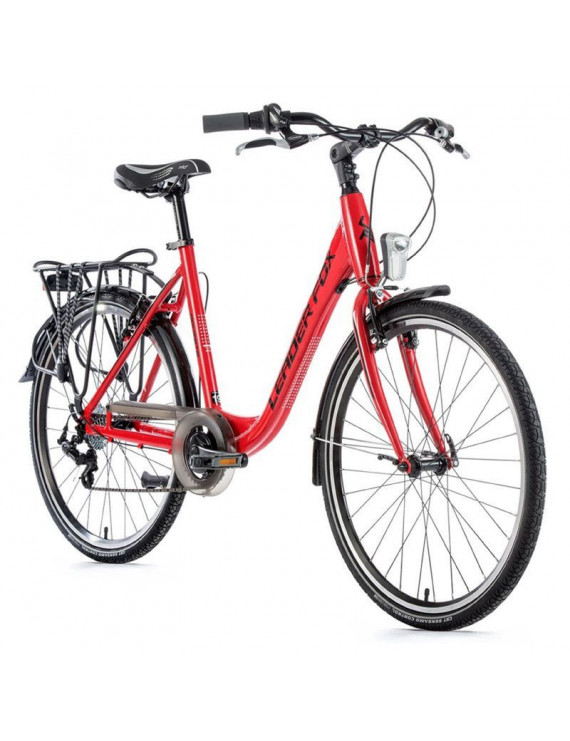 VELO MUSCULAIRE CITY BIKE 26 LEADER FOX DOMESTA 2021 FEMME ROUGE DUCATI 7V CADRE ALU 19 POUCES (TAILLE ADULTE 175 à 183 cm)