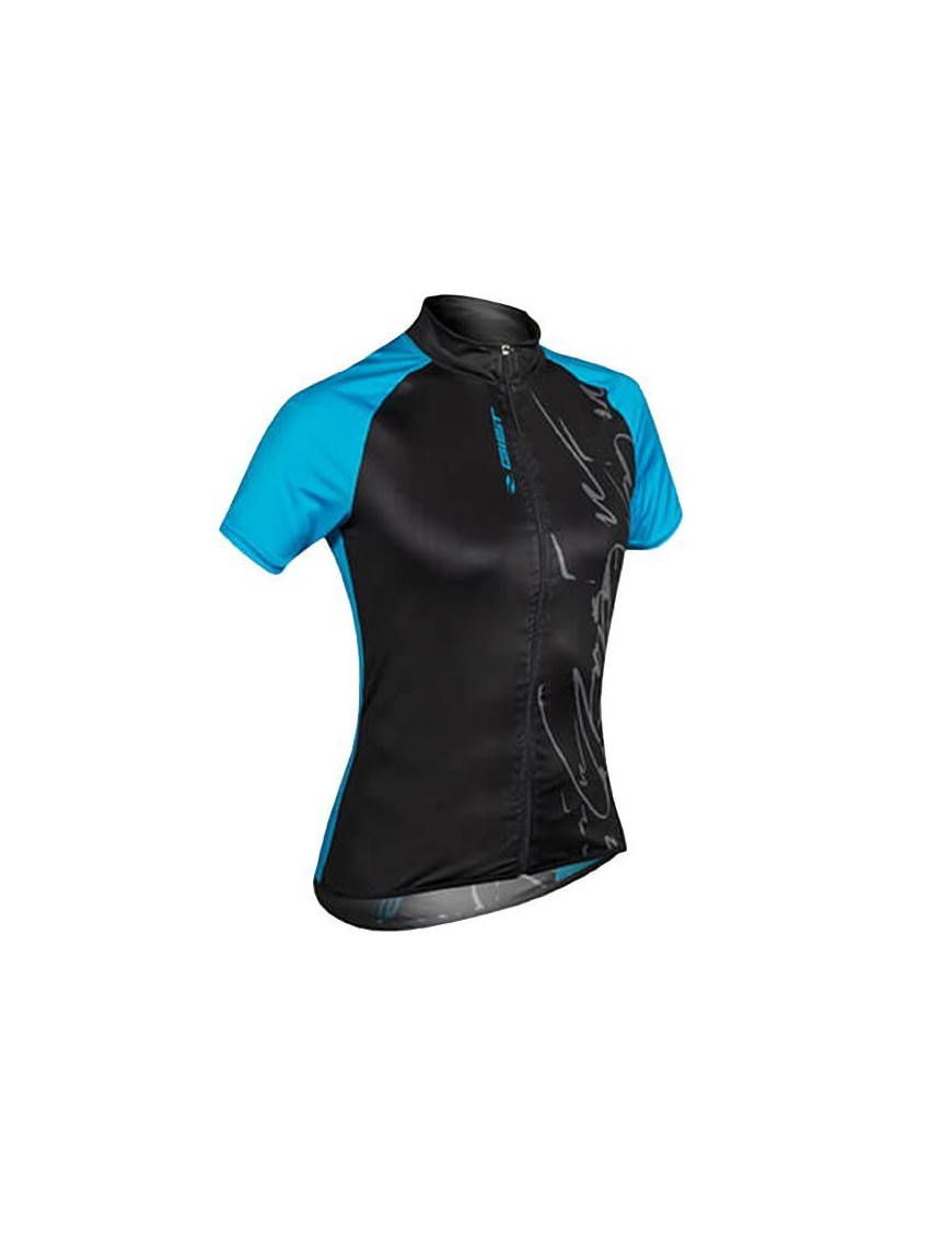 MAILLOT GIST FEMME MANCHES COURTES MOOD ZIP TOTAL BLEU SKY-NOIR   S   -5377