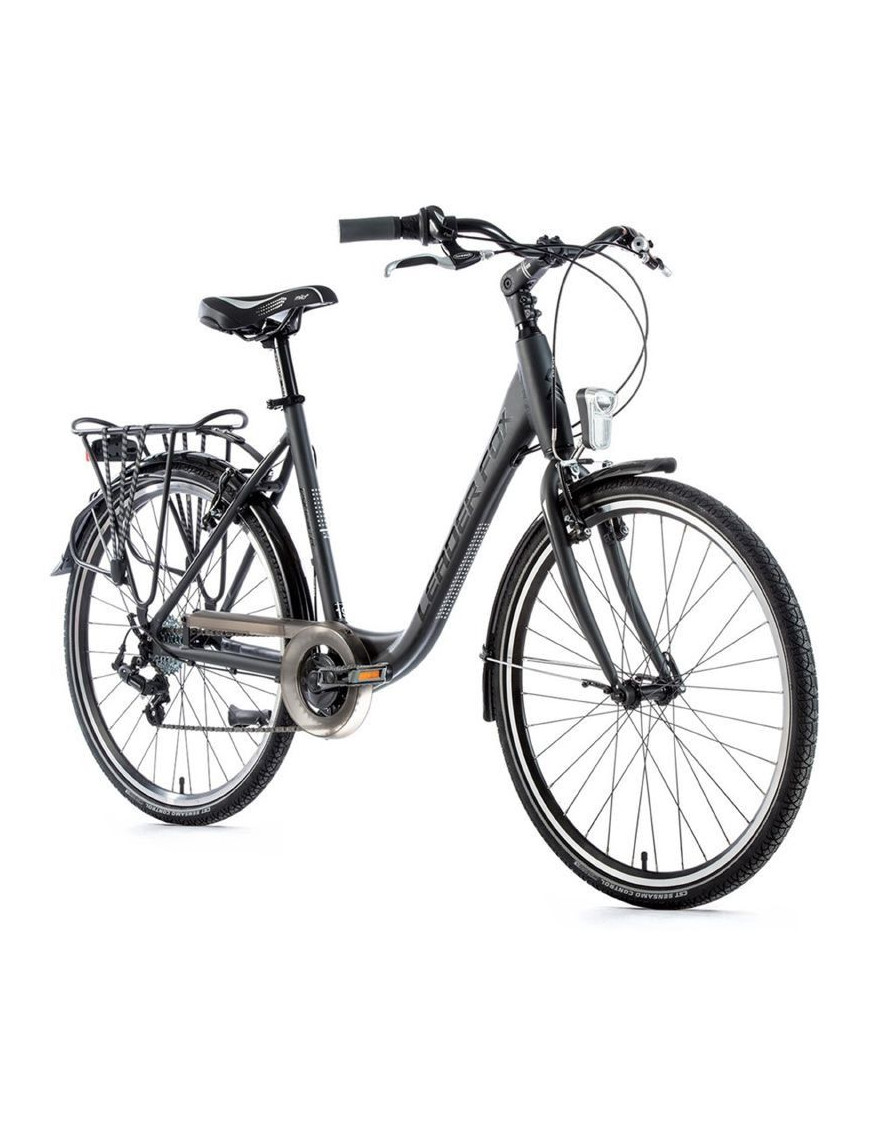 VELO MUSCULAIRE CITY BIKE 26 LEADER FOX DOMESTA 2021 FEMME GRIS MAT 7V CADRE ALU 19 POUCES (TAILLE ADULTE 175 à 183 cm)