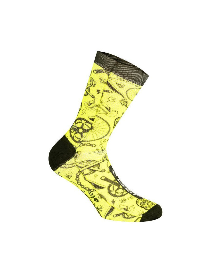 CHAUSSETTES-SOCQUETTES ETE GIST TATOO JAUNE FLUO 43-47 - HAUTEUR 16CM (PAIRE)   -5863