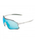 LUNETTES VELO ADULTE GIST PACK MONTURE BLANC VERRES SOLAIRES MIROIR BLEU - PROTECTION 100% UV - UVA - UVB) ULTRA LEGERE