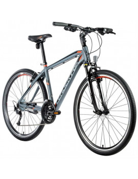 VELO MUSCULAIRE VTC 28 LEADER FOX DAFT 2021 HOMME GRIS MAT-ORANGE 8V CADRE 20,5 POUCES (TAILLE ADULTE 183 à 190 cm)