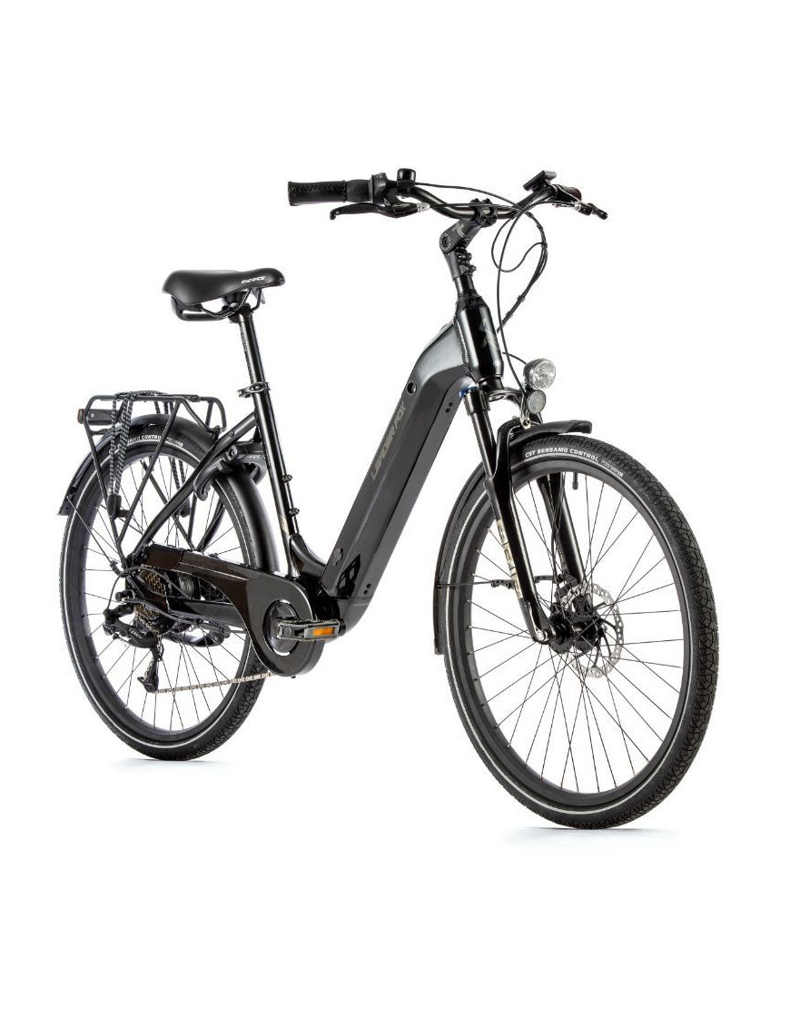 VELO ELECTRIQUE-VAE CITY 26 LEADER FOX LOTUS 2023 MIXTE NOIR 7V MOTEUR ROUE AR BAFANG 36V 45Nm BATTERIE 14Ah (20'' - H52cm - TA