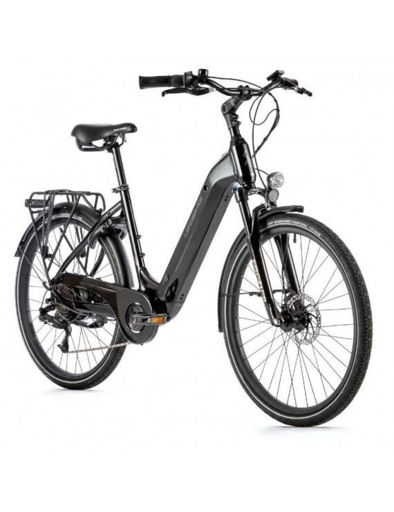 VELO ELECTRIQUE-VAE CITY 26 LEADER FOX LOTUS 2023 MIXTE NOIR 7V MOTEUR ROUE AR BAFANG 36V 45Nm BATTERIE 14Ah (20'' - H52cm - TA