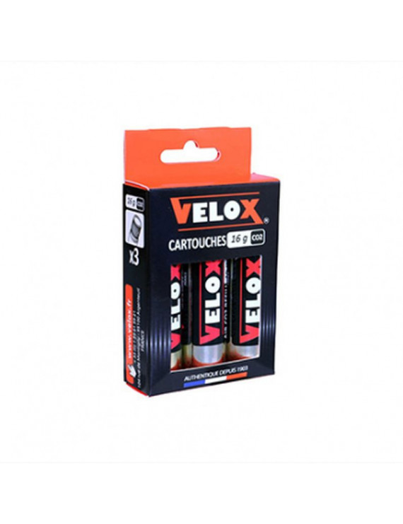 CARTOUCHE CO2 FILETE VELOX 16g (VENDU AU BLISTER DE 3)