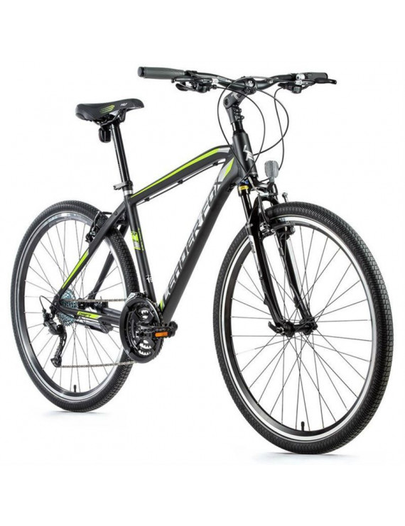 VELO MUSCULAIRE VTC 28 LEADER FOX DAFT 2021 HOMME NOIR MAT-VERT 8V CADRE 19 POUCES (TAILLE ADULTE 175 à 183 cm)