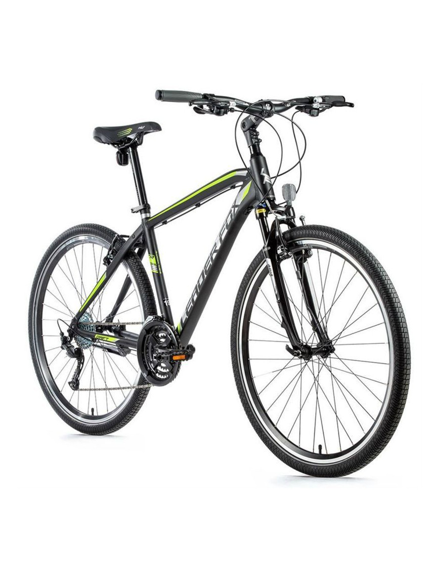VELO MUSCULAIRE VTC 28 LEADER FOX DAFT 2021 HOMME NOIR MAT-VERT 8V CADRE 17,5 POUCES (TAILLE ADULTE 165 à 173 cm)
