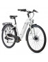 VELO ELECTRIQUE-VAE CITY 28 LEADER FOX INDUKTORA 2023 MIXTE BLANC 7V MOTEUR ROUE AR BAFANG 36V 45Nm BATTERIE 15Ah (20'' - H52cm