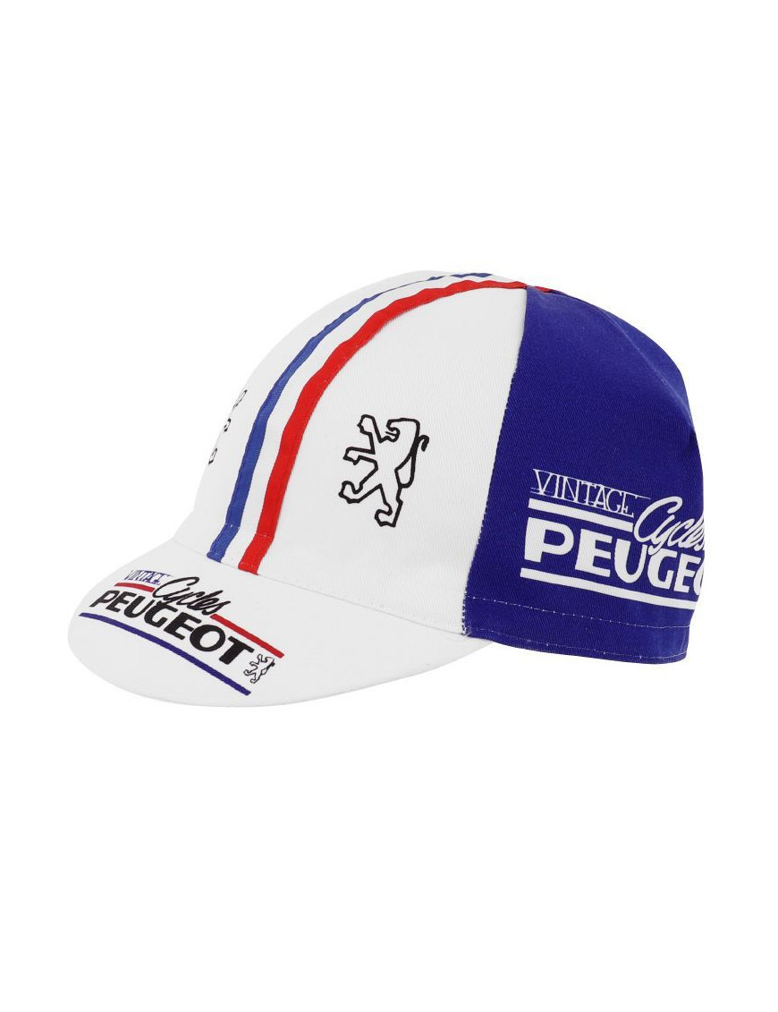 CASQUETTE VELO EQUIPE VINTAGE PEUGEOT BLEU-BLANC-ROUGE