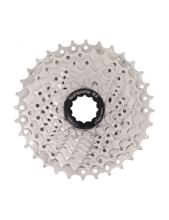 CASSETTE  9V. SHINE 11-32 POUR SHIMANO-SRAM VTT ARGENT  (11-12-14-16-18-21-24-28-32)