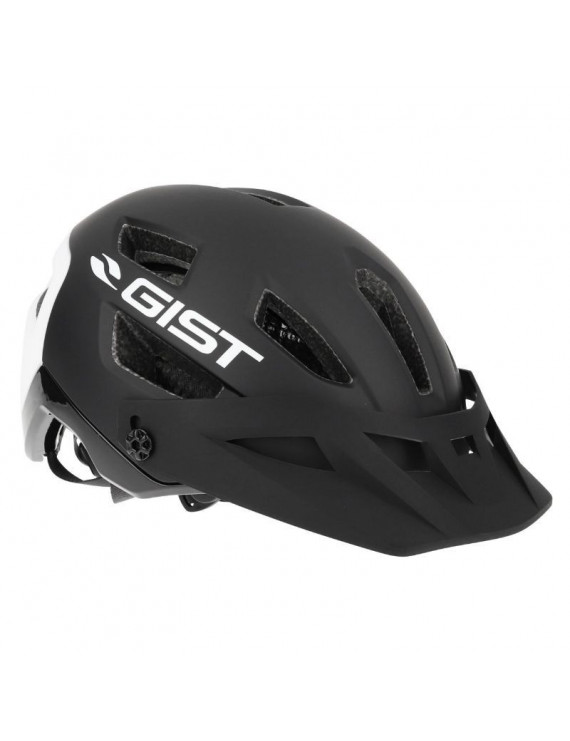 CASQUE VELO ADULTE GIST VTT KOP NOIR ARRIERE BLANC IN-MOLD TAILLE 53-59 AVEC VISIERE REGLABLE EN 3 POSITIONS ET FIT-SYSTEM (VEN