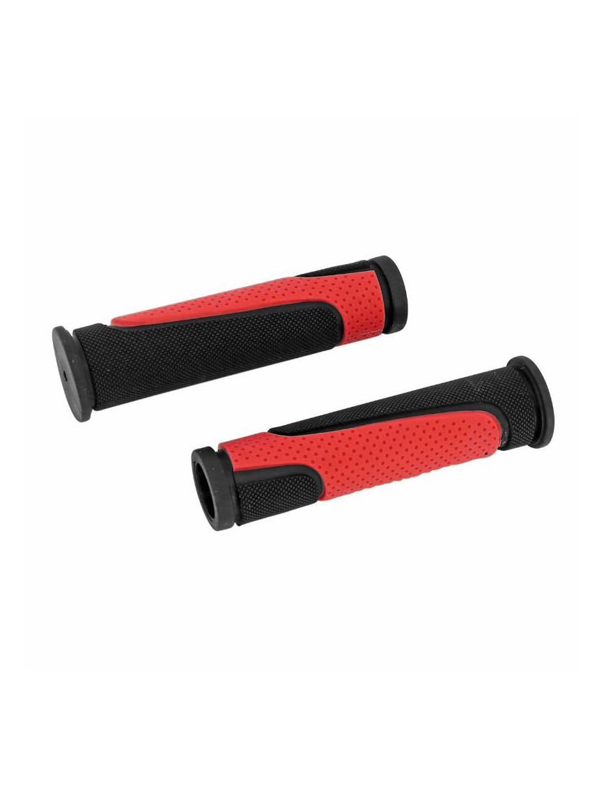 POIGNEE VTT NEWTON RUBBER NOIR-ROUGE L125mm (PAIRE)