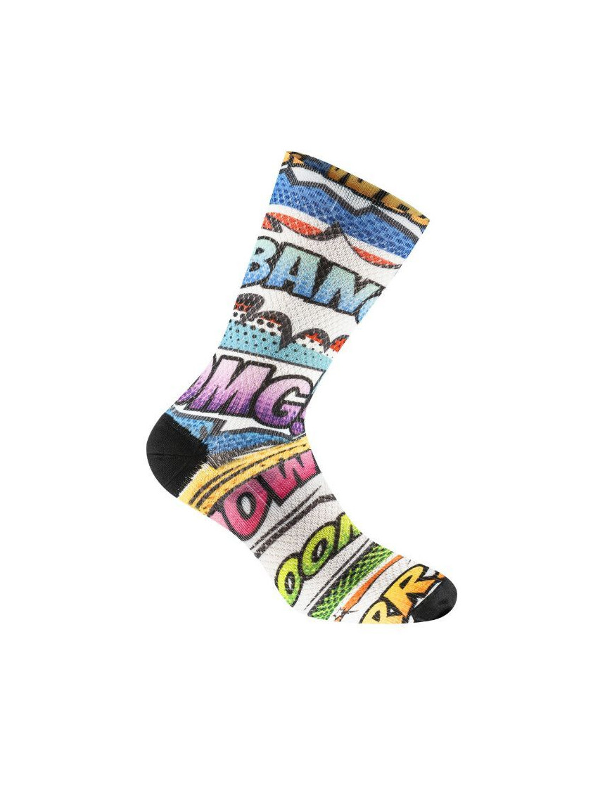 CHAUSSETTES-SOCQUETTES ETE GIST COMICS BANG MULTICOLOR 38-42 - HAUTEUR 16CM (PAIRE)   -5863