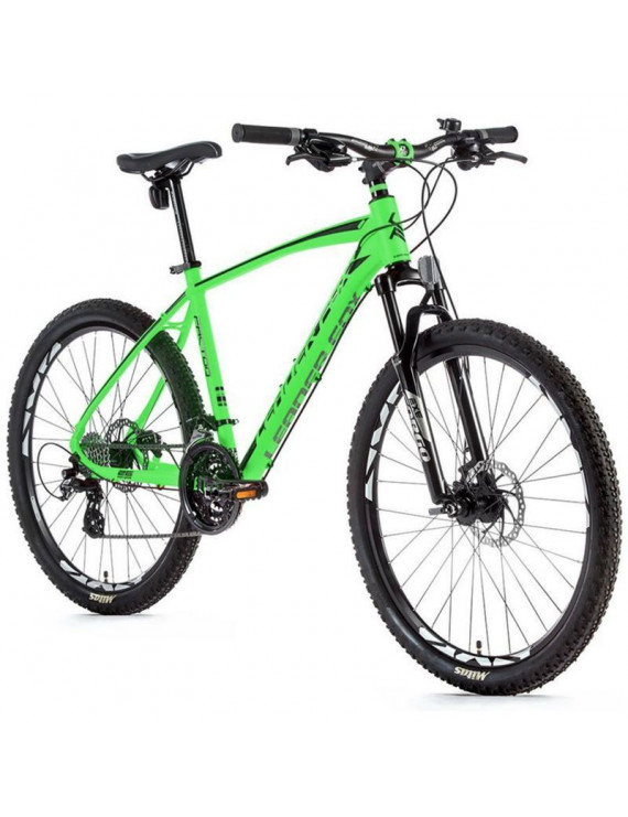 VELO MUSCULAIRE VTT 26 LEADER FOX FACTOR 2022 VERT FLUO 7 V CADRE ALU 20 POUCES (TAILLE ADULTE 180 à 188 cm)