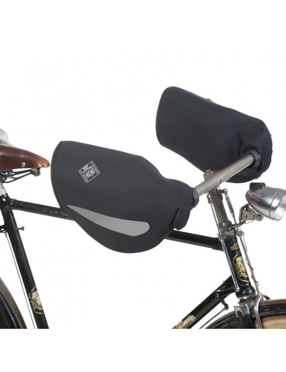 MANCHON-PROTEGE MAIN VELO TUCANO BACCO NEOPRENE ETANCHE NOIR AVEC DOUBLURE THERMIQUE + REFLECHISSANT POUR CINTRE PORTEUR ET FRE