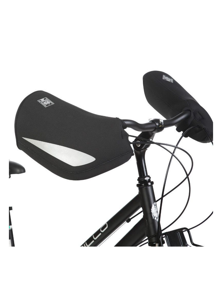 MANCHON-PROTEGE MAIN VELO TUCANO CITY NEOPRENE ETANCHE NOIR AVEC DOUBLURE THERMIQUE + REFLECHISSANT