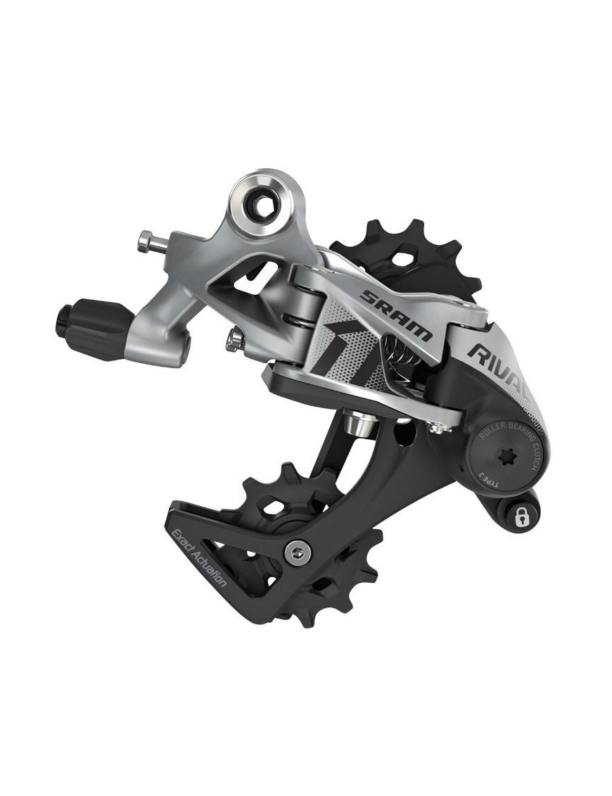 DERAILLEUR ROUTE - GRAVEL ARRIERE SRAM 11V. RIVAL TYPE 3.0 MONO PLATEAU NOIR CHAPE MOYENNE