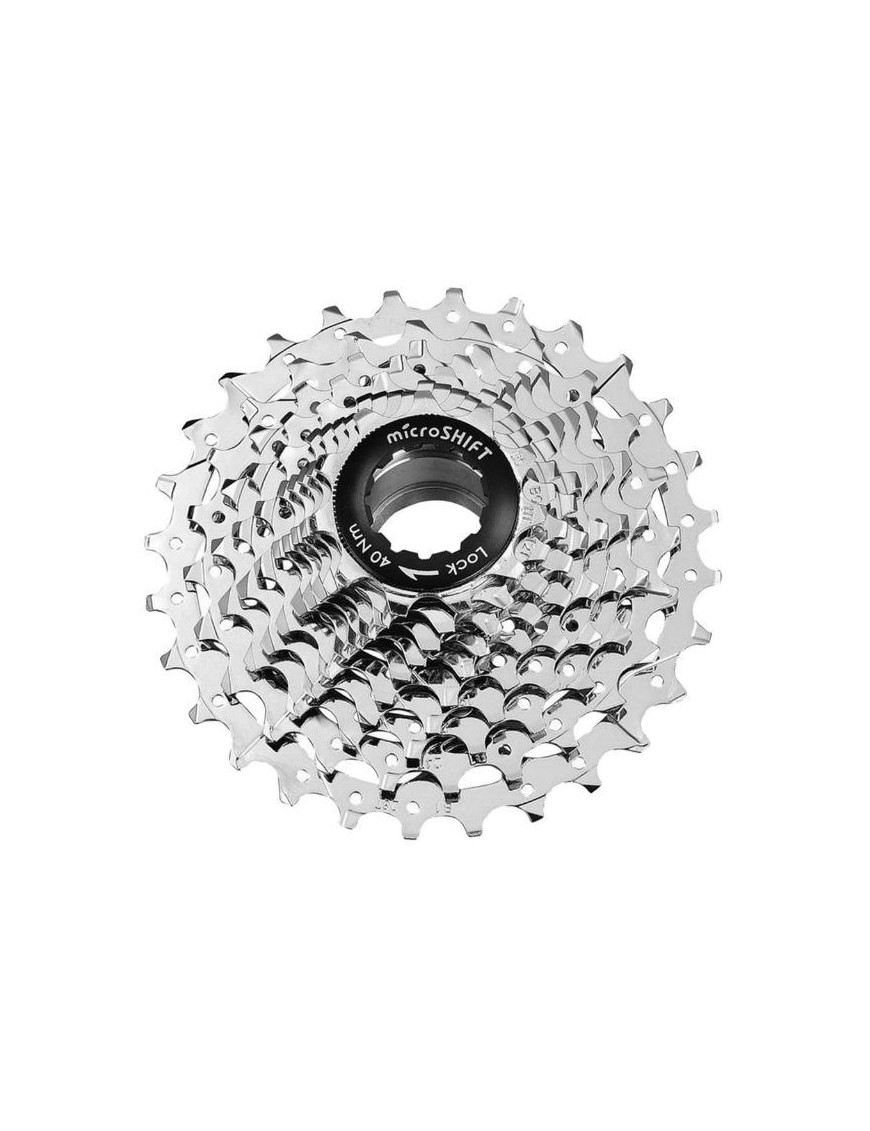 CASSETTE 10V. MICROSHIFT 11-28 POUR SHIMANO-SRAM ROUTE ARGENT (VENDU A L UNITE) (11-12-13-14-15-17-19-21-24-28)