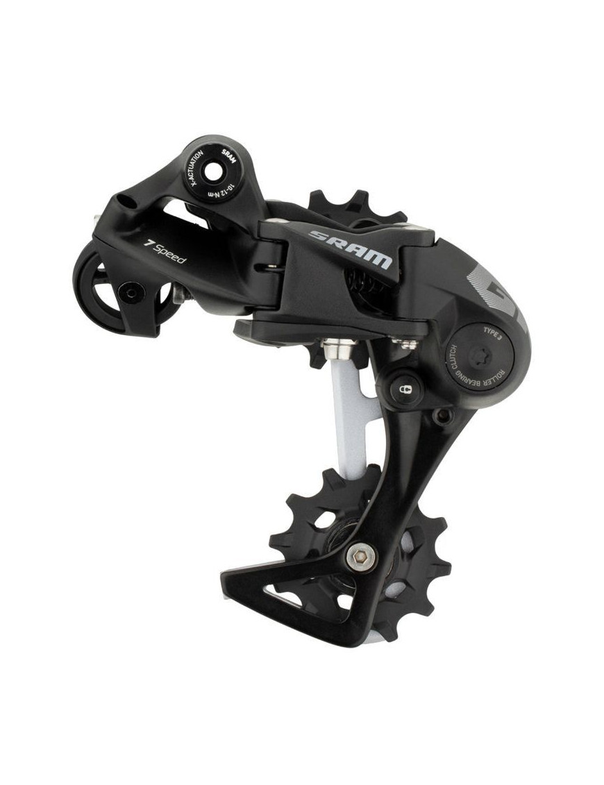 DERAILLEUR VTT ARRIERE SRAM 7V. GX DH NOIR CHAPE MOYENNE