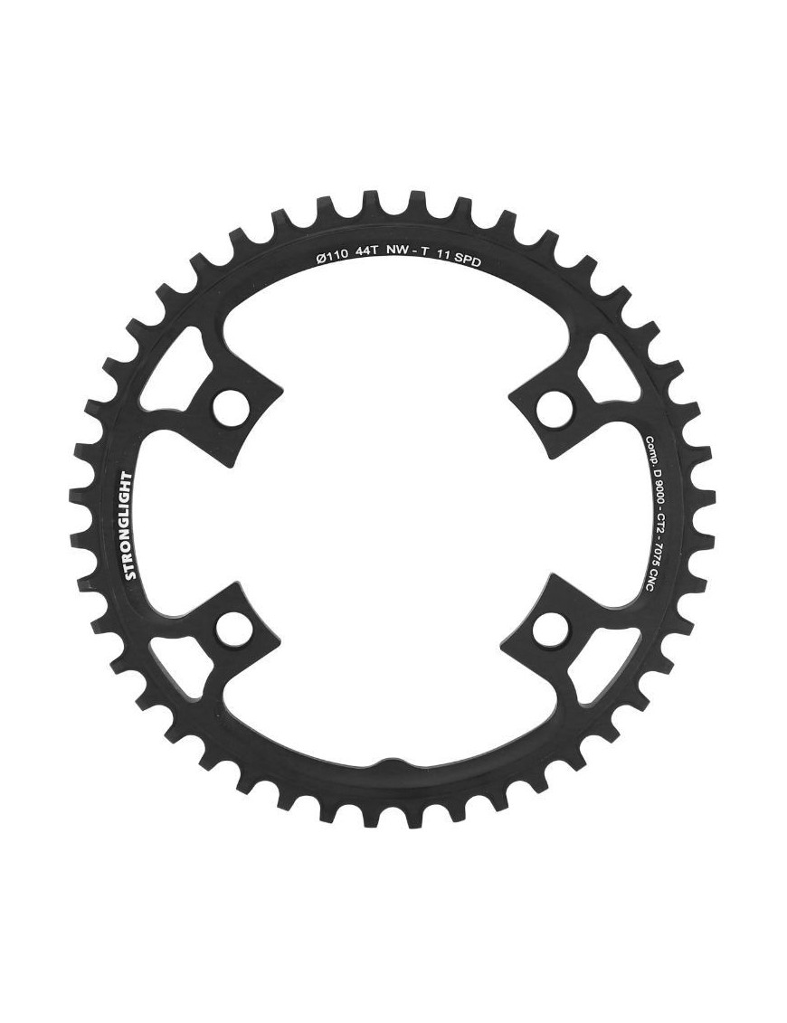 PLATEAU GRAVEL 4BRA D.110 POUR SHIMANO ULTEGRA 6800 STRONGLIGHT CT2 44DTS MONO NOIR COMPATIBLE SHIMANO DURA-ACE 9000 - 105 5800