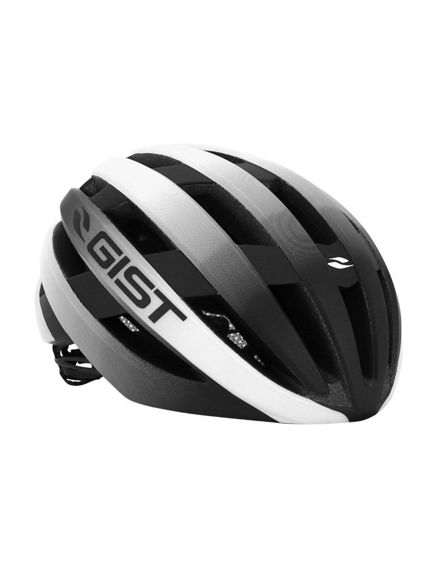 CASQUE VELO ADULTE GIST ROUTE REVOL BLANC-NOIR FEMME ET JUNIOR FULL IN-MOLD TAILLE 52-55 REGLAGE MOLETTE