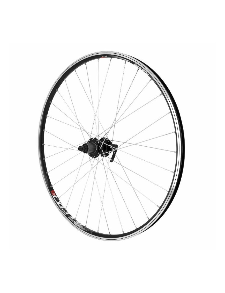 "ROUE VTT 29"" COMBO ARRIERE NOIR RENFORCE V-BRAKE MOYEU VELOX DISC 6 TROUS POUR SHIMANO-SRAM 11-10-9-8V. BLOCAGE (JANTE DOUBLE